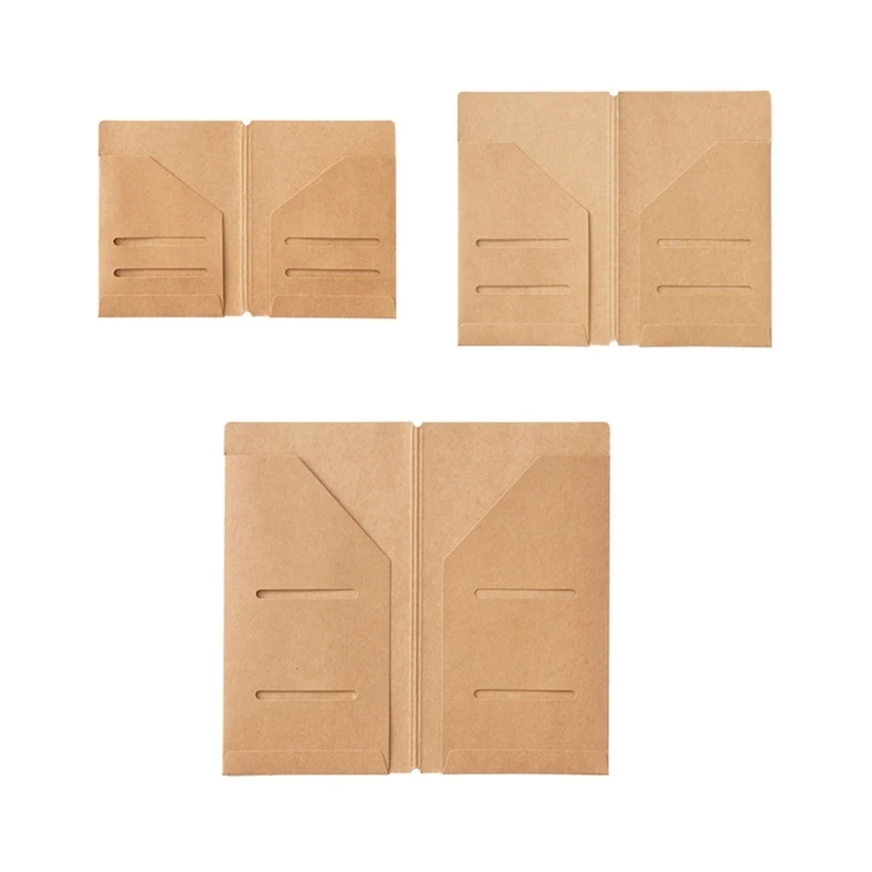 

D7YC 3Pcs Recycled Paper Document Storage Bag Large Capacity Receipts Wallet For Business Cards Receipts Invoices Letter