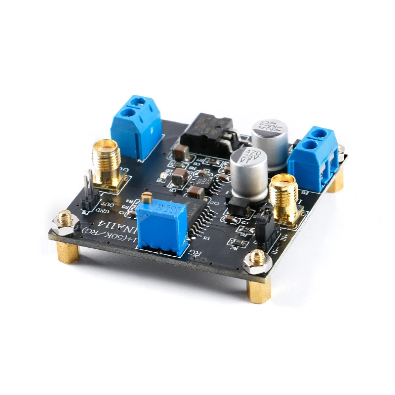 INA114 Instrumentation Amplifier Board Module 1000 Times Gain Adjustable Single Power Supply Single-ended Differential Input