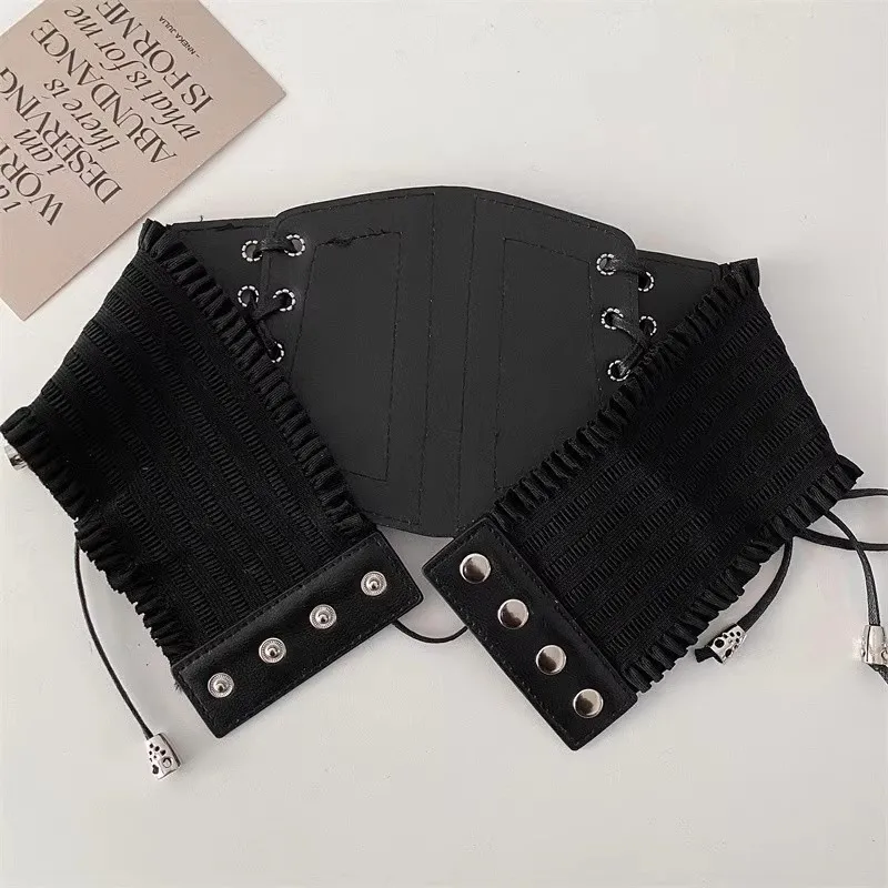 Women\'s Fashion PU Leather Elastic Corset Female Cummerbund Coat Waistband Dress Decration Wide Belt  J312