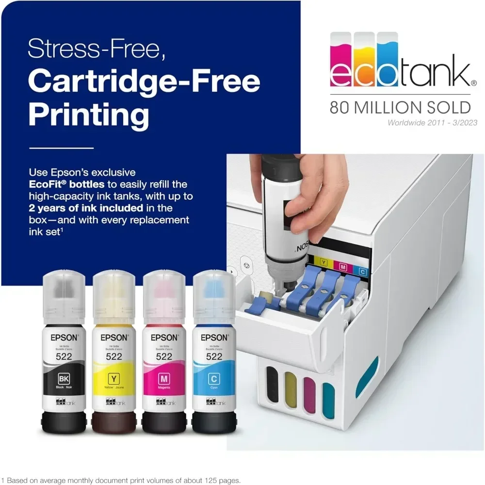 EcoTank ET-2800 Wireless Color All-in-One Cartridge-Free Supertank Printer with Scan and Copy â€“ The Ideal Basic Home Printer