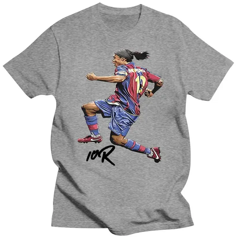 R10 Summer Men High Quality Tees Nerd Tee harajuku 2024 Mens Clothing Ronaldinho Round Neck Premium Quality Illustrated T-Shirt