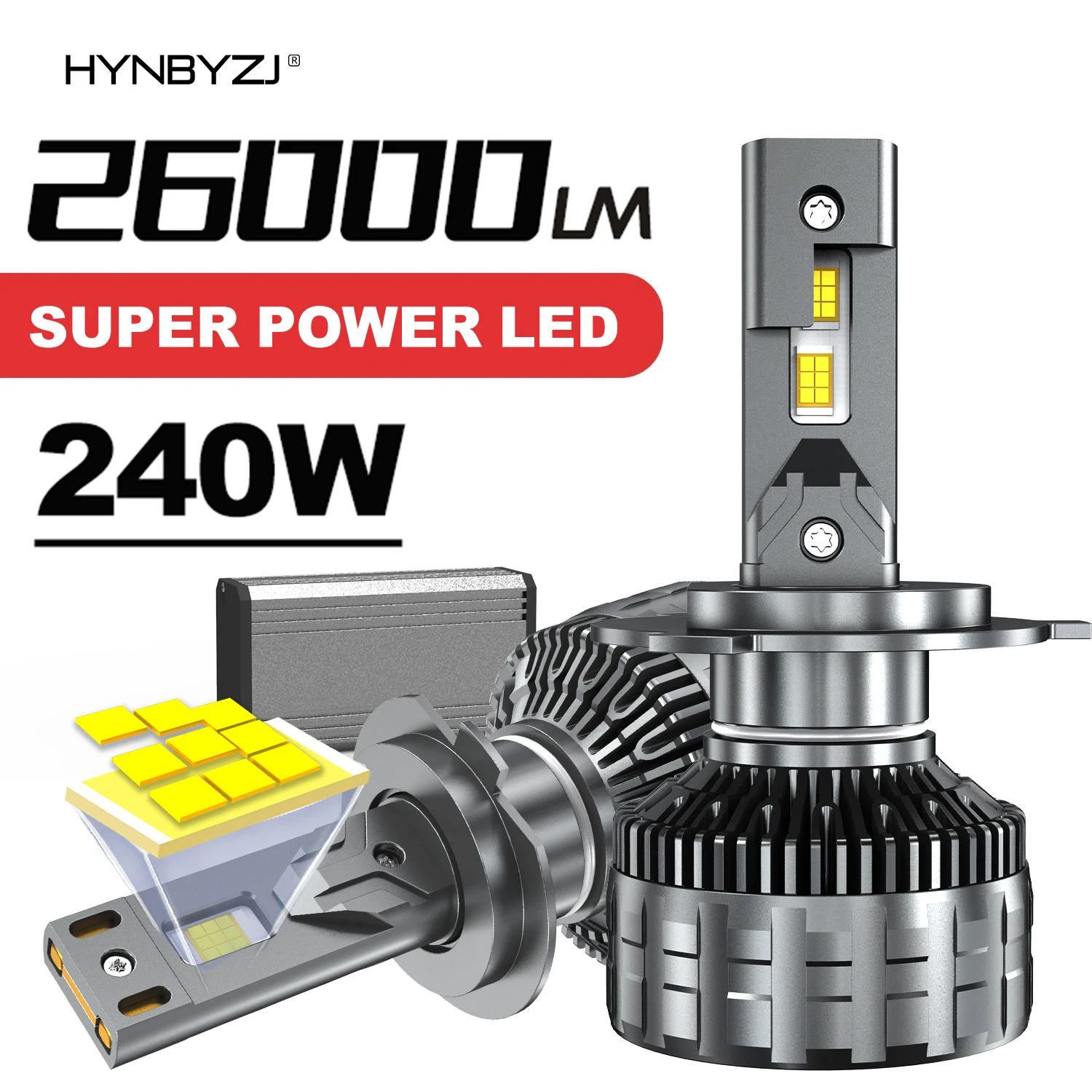 

HYNBYZJ 240W 26000LM H4 H7 LED Headlights H11 H1 H3 9005 HB3 9006 HB4 H8 H9 9012 HB5 9007 9008 H13 Headlamp 6000K LED Car Bulbs