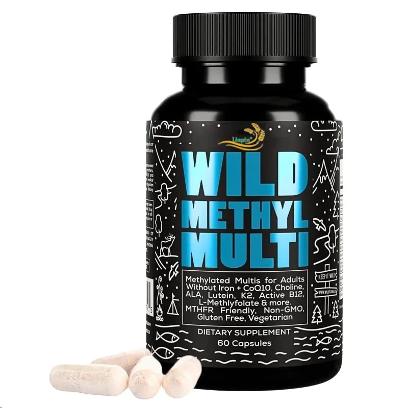 Métilación multitaminación masculina femenina B12, folla, vitamina C, A, K2, D, E, choline, biotina, Ala, coenzima Q10 y otras cápsulas