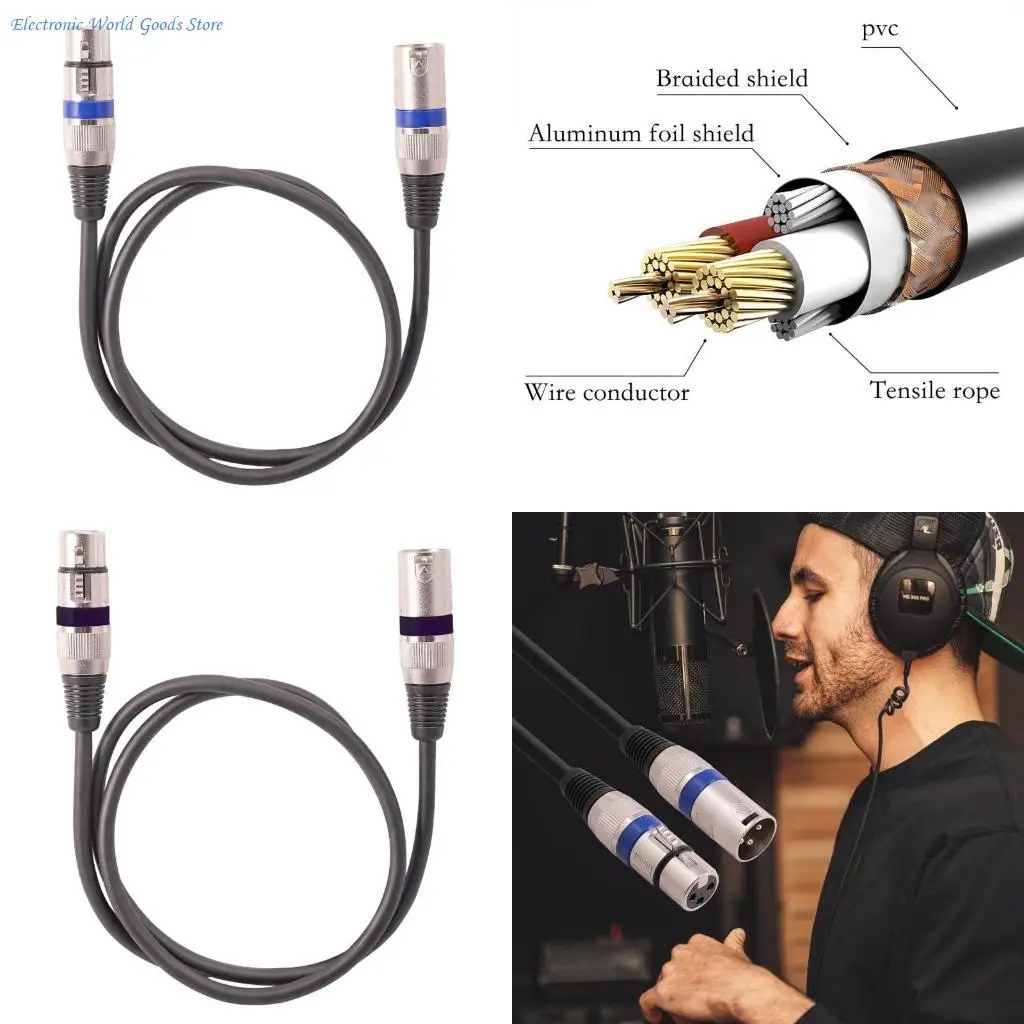 

A3PD 5 шт. прочный микрофонный кабель XLR-XLR XLR 3-контактный разъем «папа» XLR 3-контактный разъем «мама» балансный шнур для