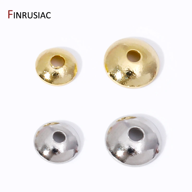 3/4mm 14K vergoldetes Messing Runde Perlenkappen passend, Perlenendkappen für Schmuckherstellung Handarbeiten Spacer Bead Caps DIY Zubehör – Detail 19