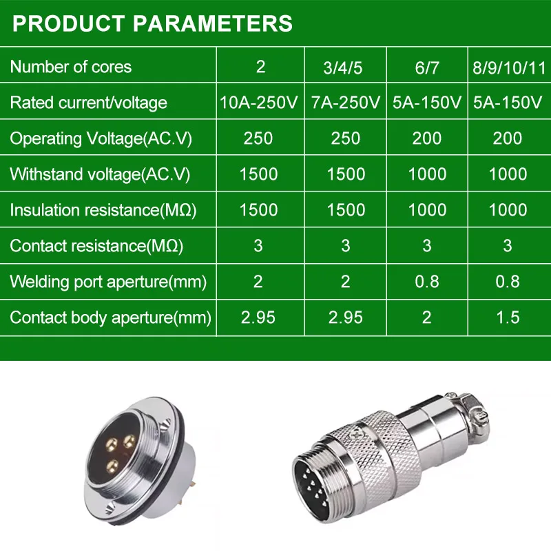 

Heavy Duty GX19 Aviation Plug Socket 2 3 4 5 6 7 8 9 10 11 Pin Connector Industrial Grade 19M Plugs CE UL Certified Connectors