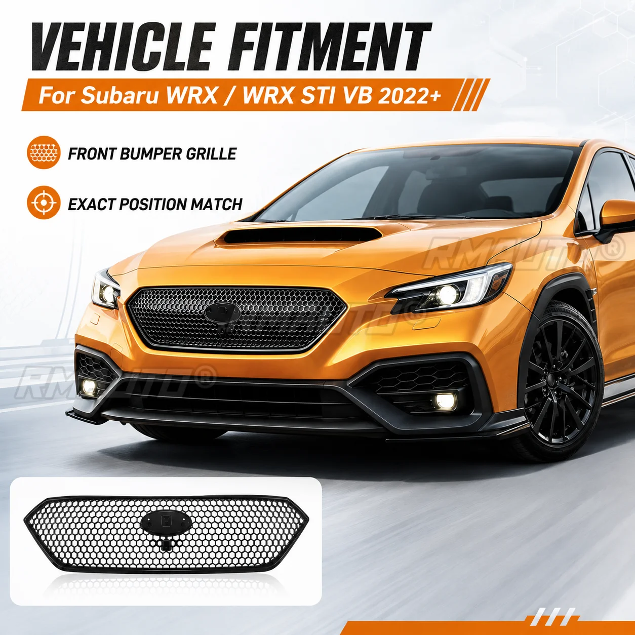 Front Mesh Grille Honeycomb Style Gloss Black Front Bumper Grille For Subaru WRX WRX STI VB 2022+ Car Accessories