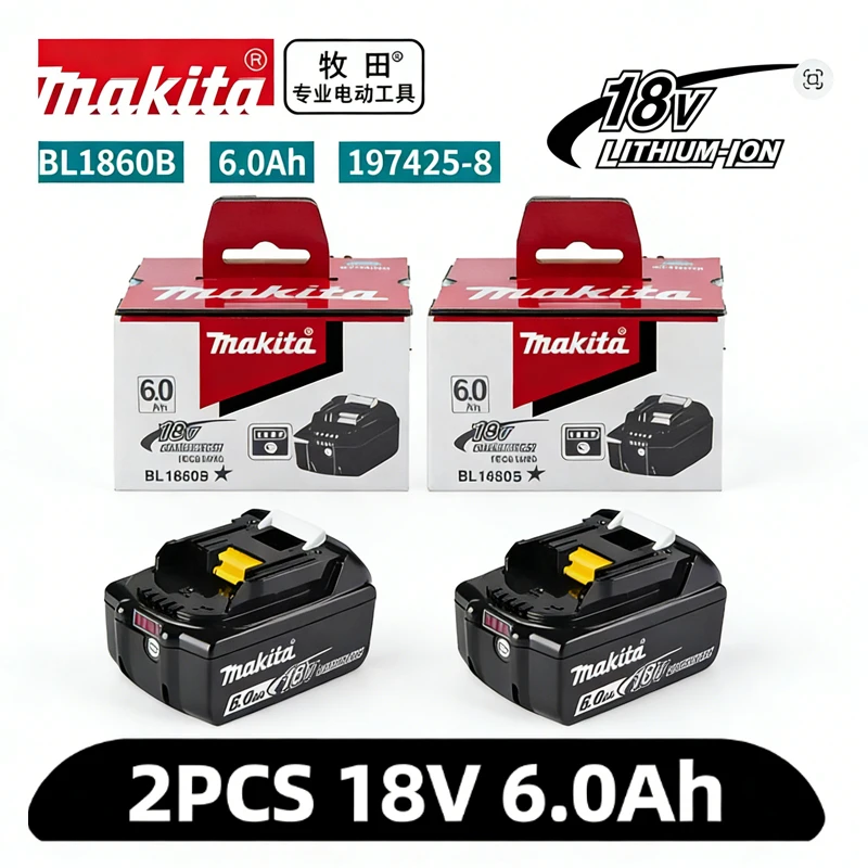 6000mAh Makita Original Lithium-Ionen-Akku 18V Ersatzakkus BL1860 BL1830 BL1850 BL1860B