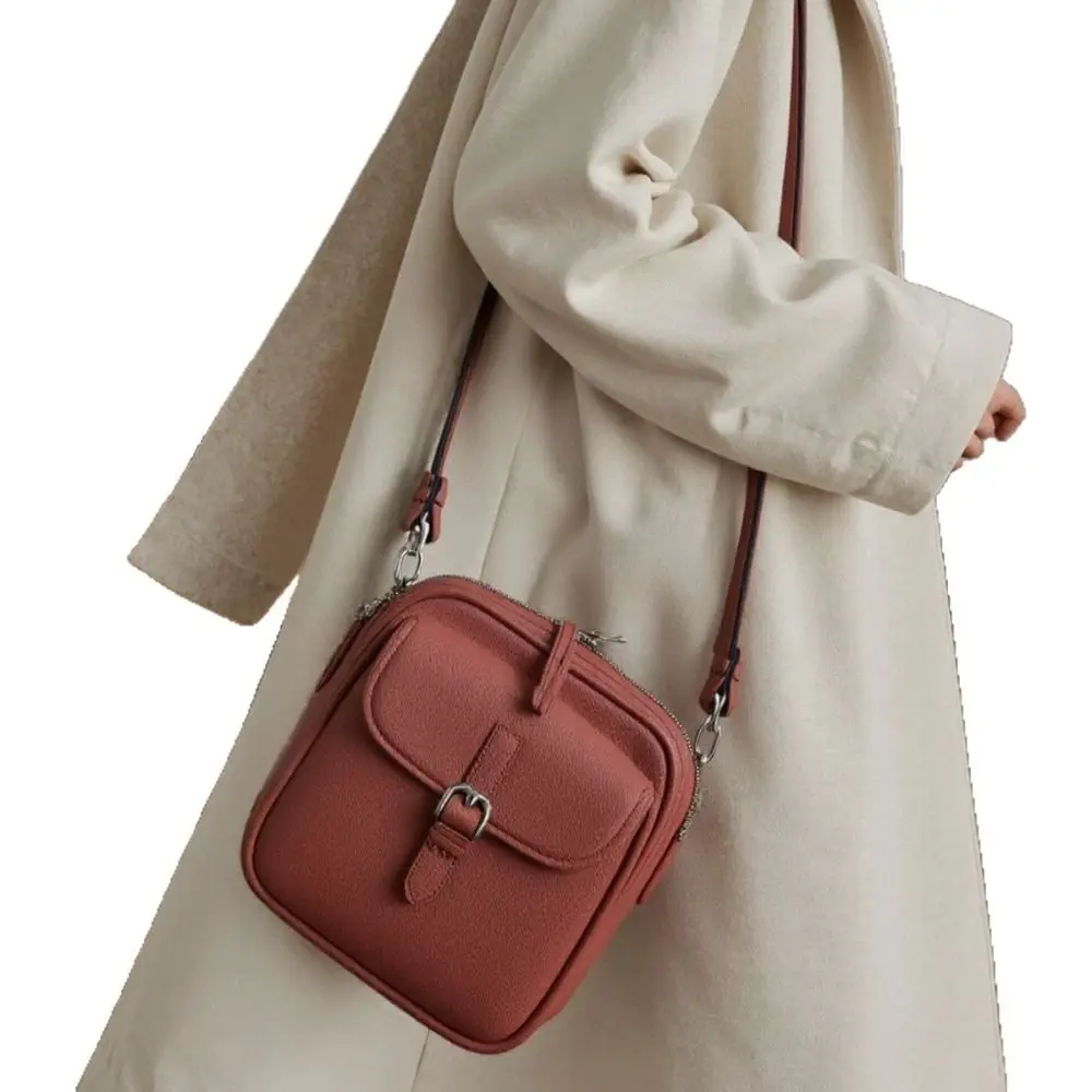 Leather Women Messenger Bag with Adjustable Removable Strap Anti-theft Crossbody Leather Bag Solid Color Large Capacity