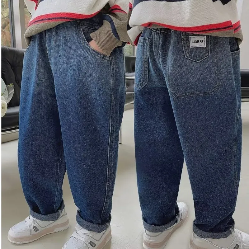 

Boys' Spring And Autumn Jeans New Style Handsome Boys' Explosive Street Casual Pants Westernized Children's Versatile Pants