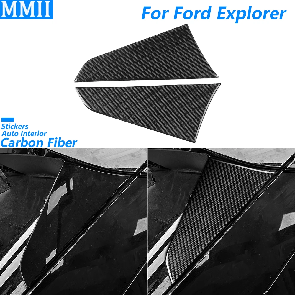 

Для Ford Explorer 2020 2021 2022 2023, углеродное волокно, заднее лобовое стекло, обильная боковая панель, накладка, автомобильные аксессуары, декоративная наклейка