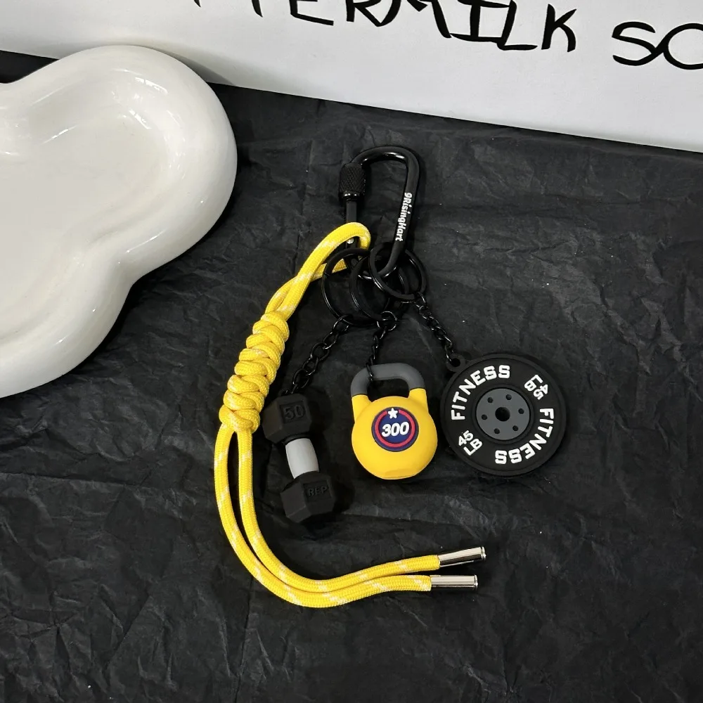 

Mini Barbell Plates Key Chain Kettlebells with D-shaped Buckle Simulation Dumbbells Keyring Water Cups Bag Charm