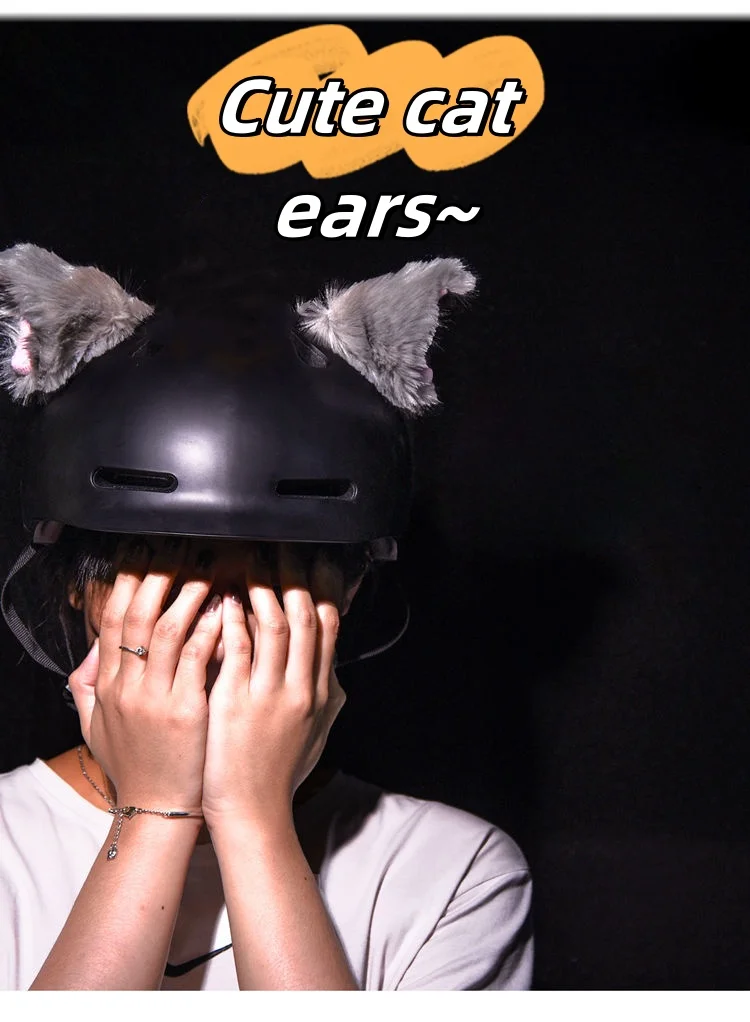 

Helmet Cat's Ears Decoration Motorcycle Helmet Cat's Ears Riding Helmet Decoration With Cat's Ears Skiing (Excluding Helmet)