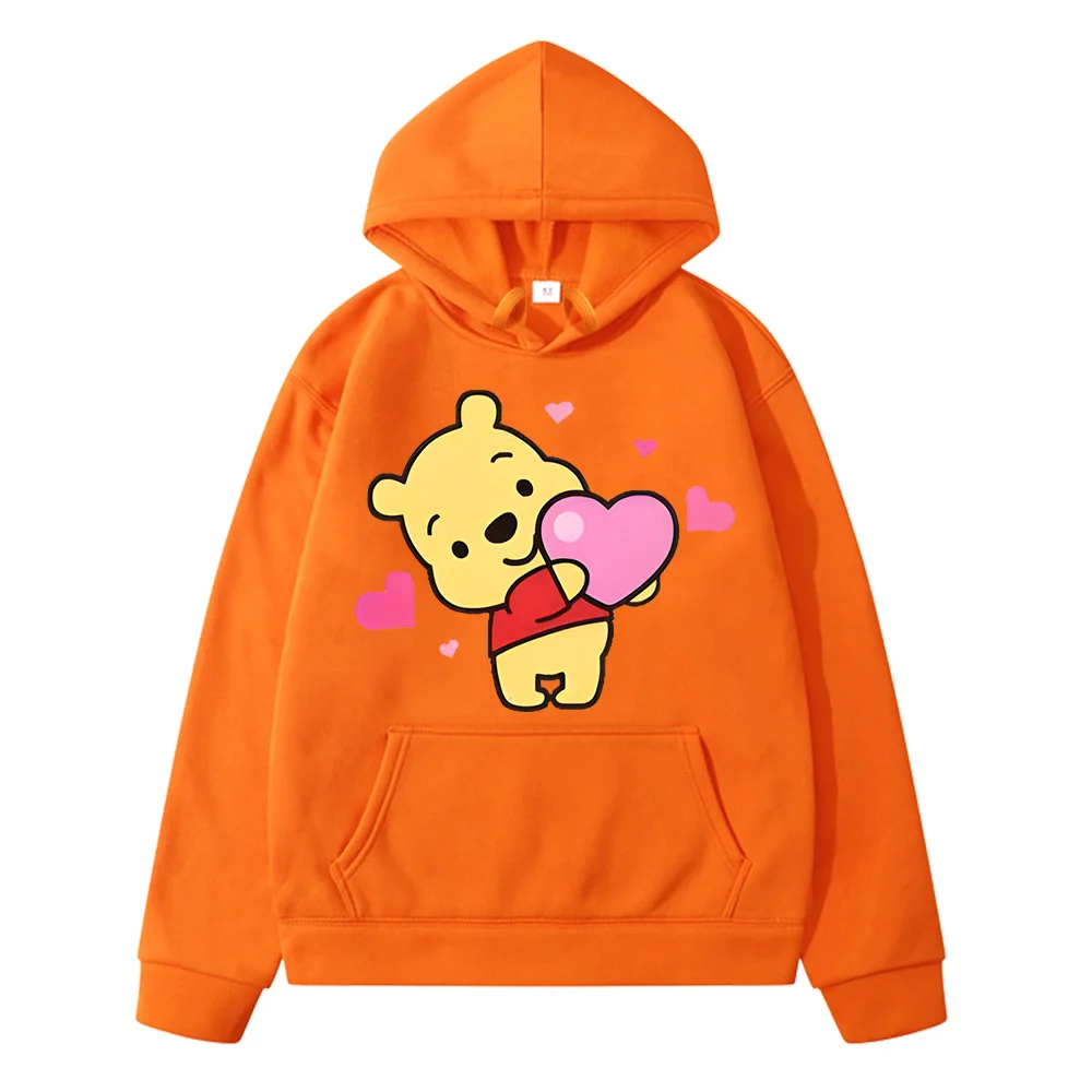 Love Winnie Printing Hoodies Children Hooded Sweatshirts Streetwear Boys Girls Cartoon Pullovers Autumn Warm Hoody Long Sleeve