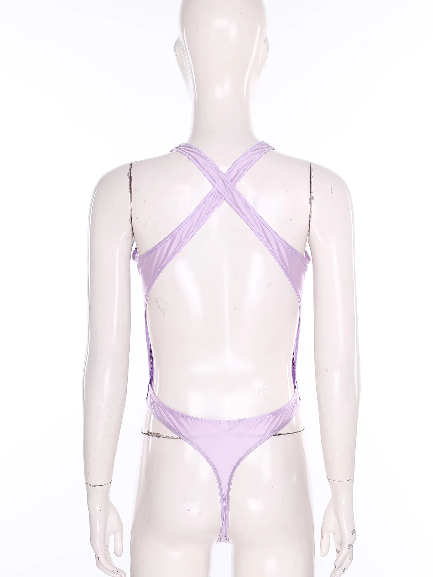 Damen-Badeanzug in Kontrastfarbe, Strandmode, ärmellos, durchsichtiges Netz, Patchwork, rückenfrei, einteiliger Badeanzug für Poolparty