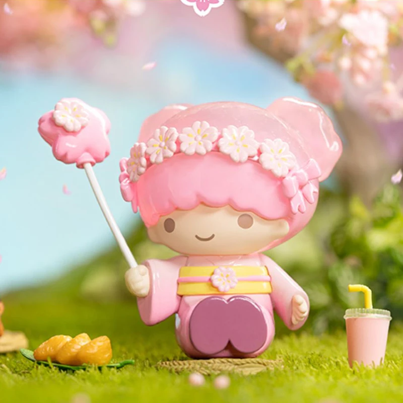 Echt Sanrio Figuur Blossom En Wagashi Serie Pompompurin Mymelody Kuromi Cinnamoroll Actie Beeldjes Model Poppen Kinderen Speelgoed