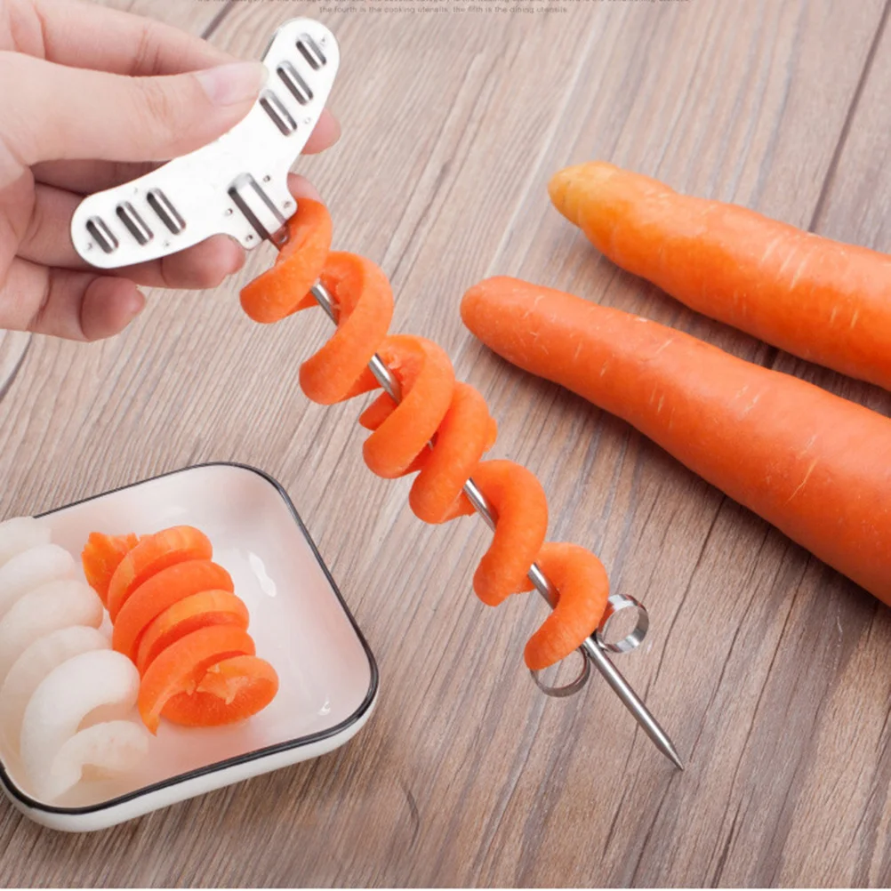 

Vegetable Fruit Spiralizer Stainless Steel Steel Spiral Slice Tool Cucumber Spiral Pulp Roller Kitchen Garnish