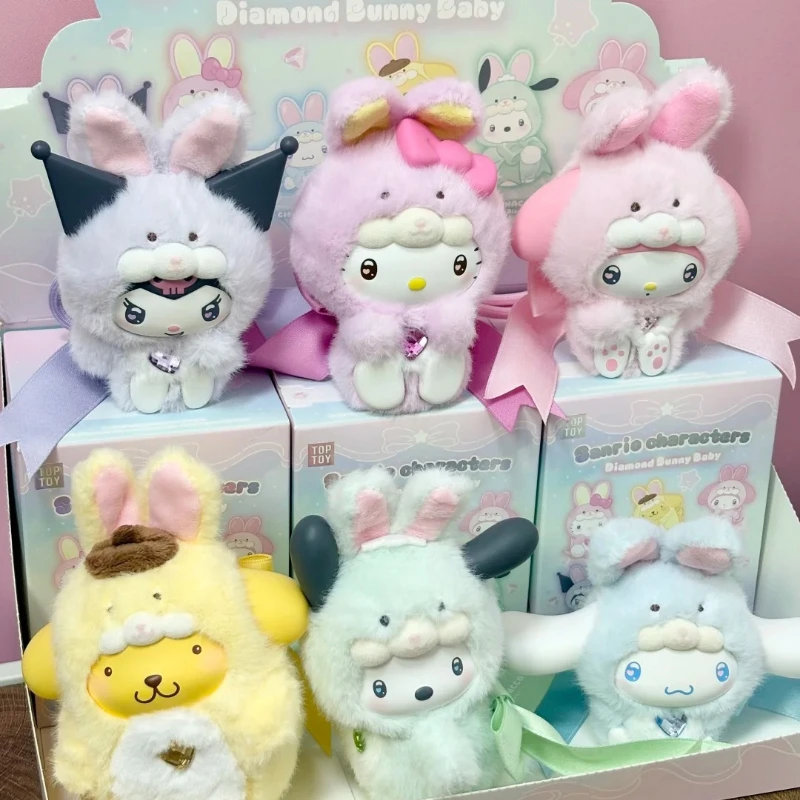 

Pochacco Kuromi Diamond Bunny Baby Series My Melody Cinnamoroll Mystery Box милые куклы модные игры для девочек подарок на день рождения орнамент