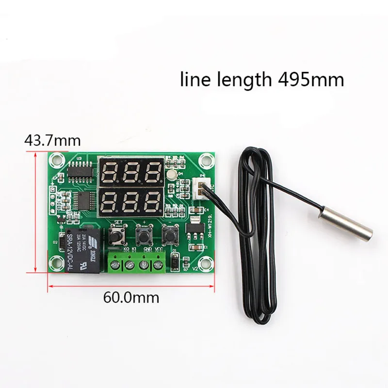 Freies Verschiffen W1219 DC 12V Dual LED Digital Display Thermostat Temperatur Controller Switch Control Relais NTC Sensor Modul