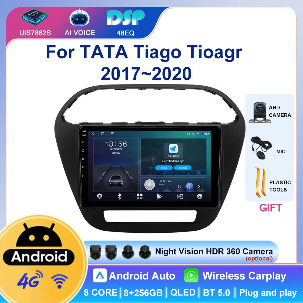 2 Din Touch Screen Wifi Bluetooth Autoradio Android GPS Audio Car Radio Multimedia Player For TATA Tiago Tioagr 2017~2019 2020