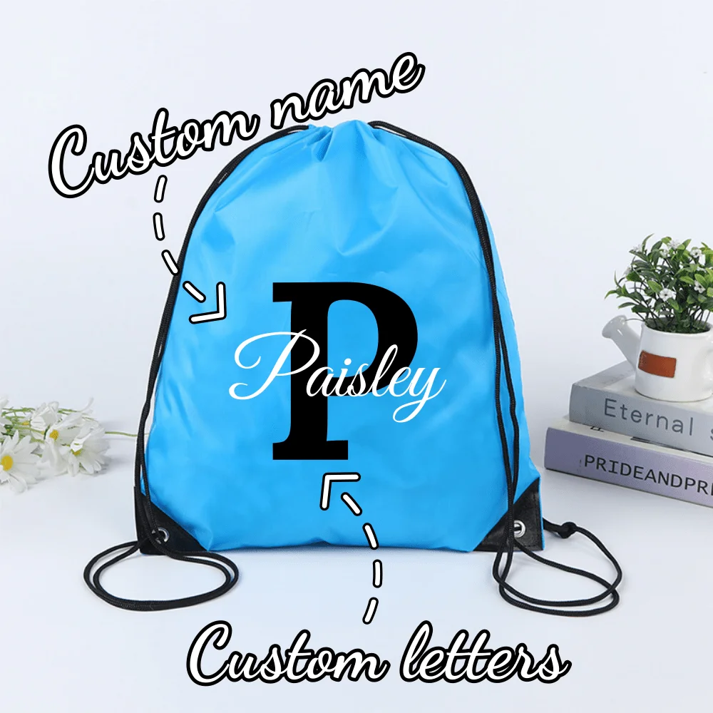 Custom Drawstring Backpack Customizable Name Letters Sports Bag/Gym/Swimming Bag Beach Travel Party Decoration Custom Backpack image 4