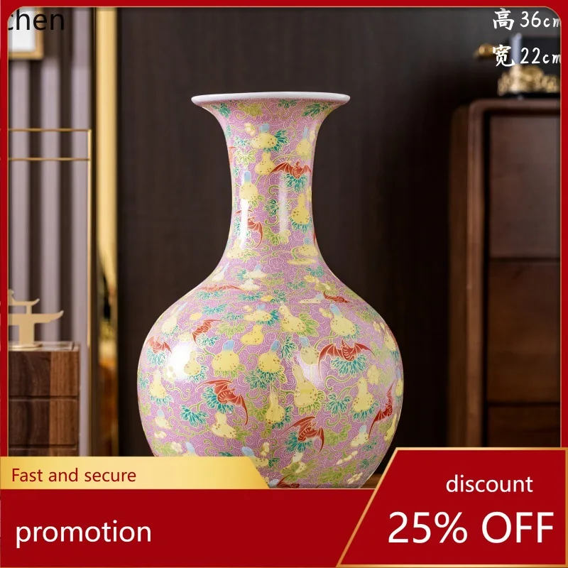 

HXL Ceramic Pastel Vase Chinese Style Living Room Home Table Decoration