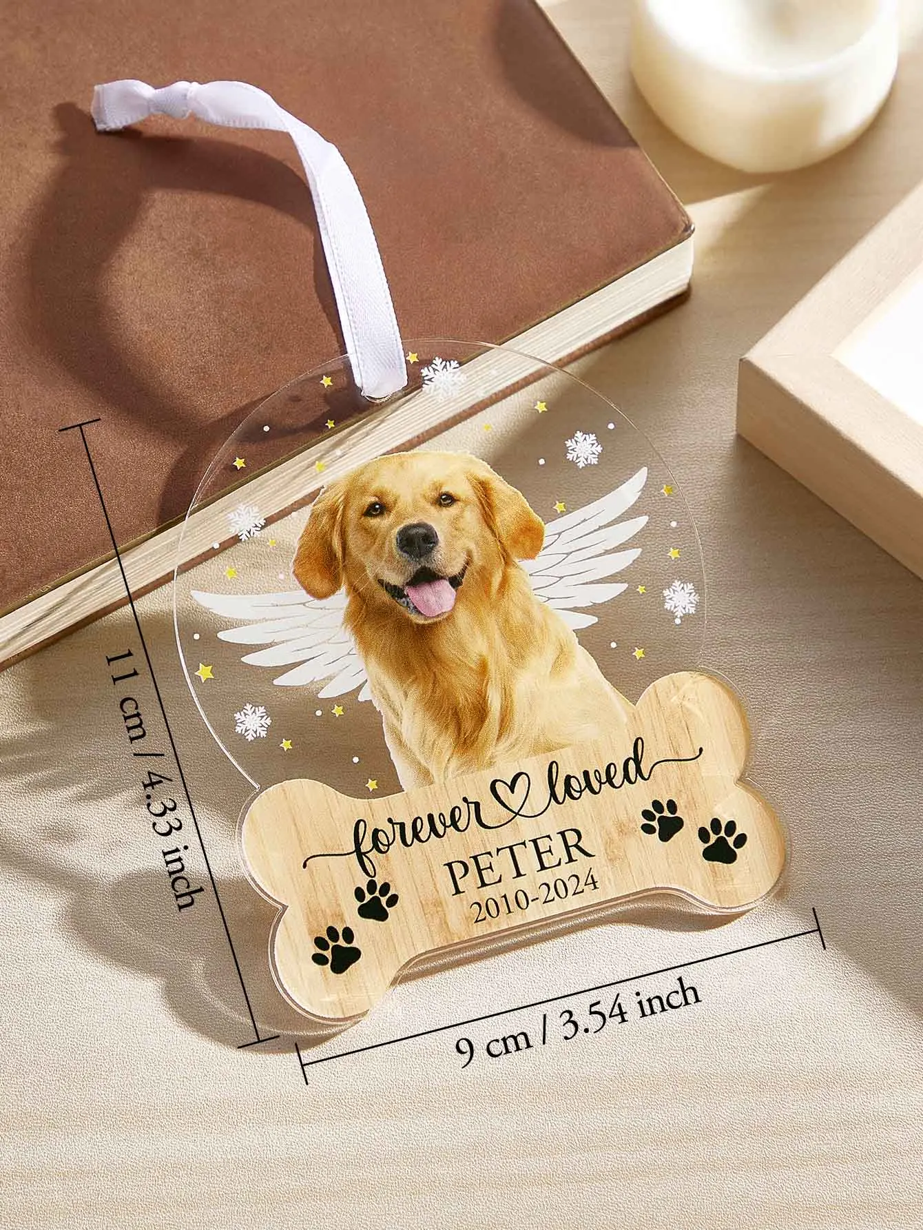 Custom Pet Photo Ornament Personalized Memorial Hanging Decor Acrylic Pet Keepsake Christmas Gift for Pet Lover In Loving Memory image 6