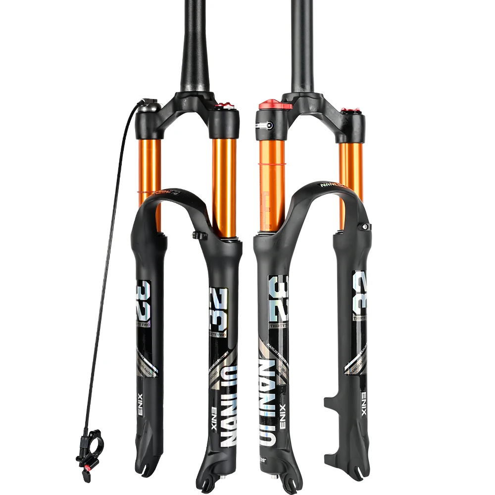 AliExpress NANLIO MTB Bike Fork Solo Air Bicycle Front Suspension 26/27.5/29inch Straight/Tapered Tube Lockout Magnesium Alloy QuickRelease