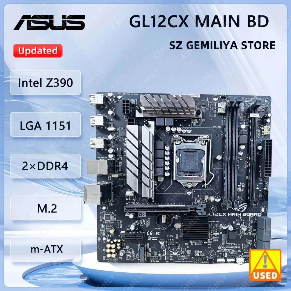 Placa base ASUS ROG GL12CX MAIN BD Intel Z390 2×DDR4 32GB m‑ATX compatible con M.2 Core i5-8600 i5-9400 i3-8300 i3-8100 i5-8400