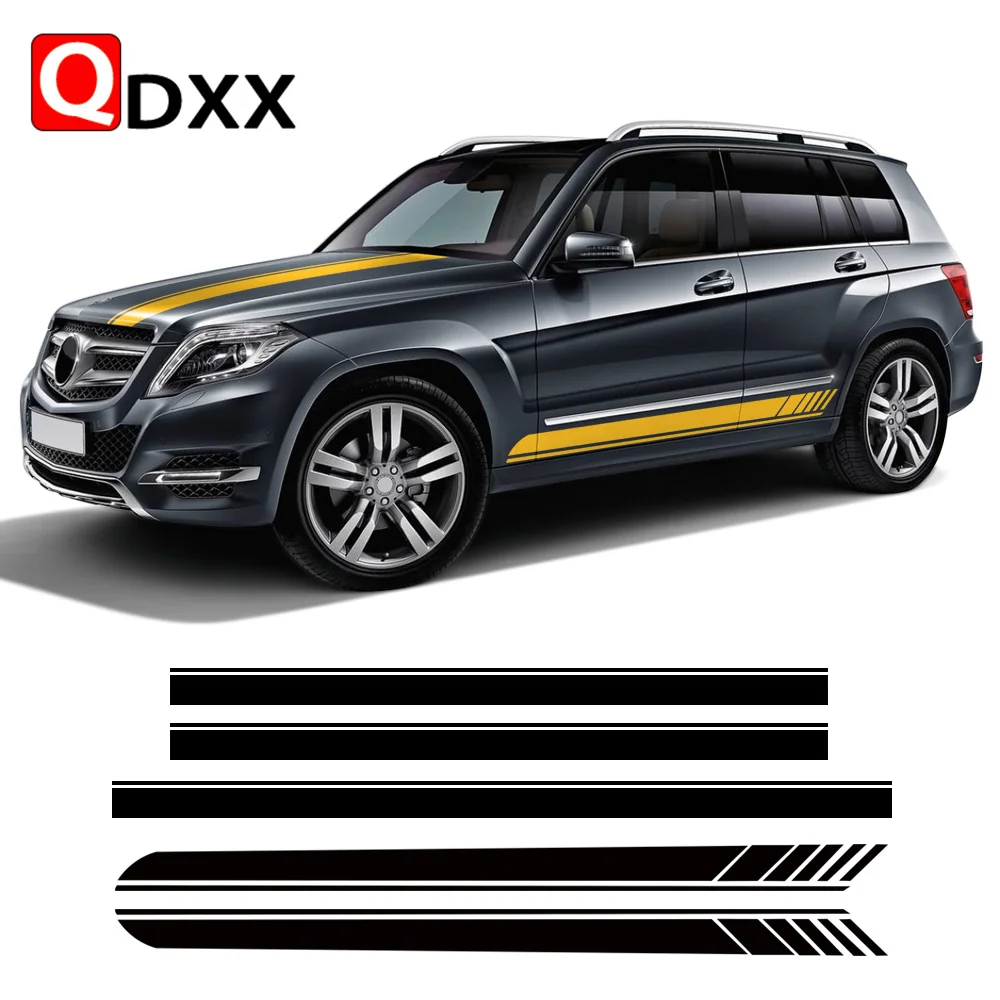 Car Style Door Side Skirt Hood Stripes Decal Kit For Mercedes Benz GLE GLK ML Class AMG W164 W166 GLE350 GLE400 GLK350 ML350