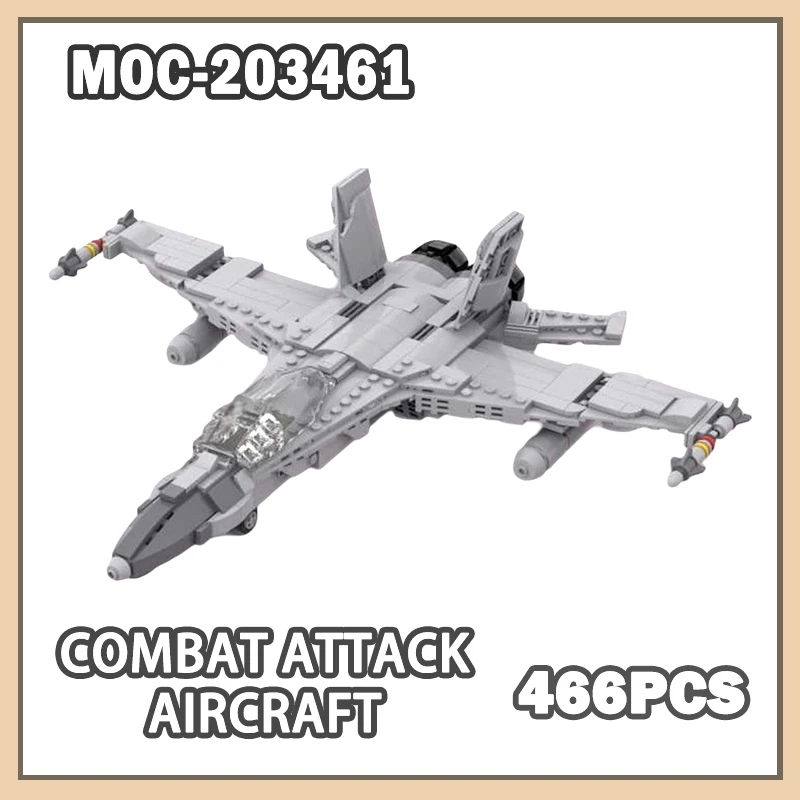 

MOC-203461 Military Super Fighter Building Block Model Small Particle Brick compatibility Set Creative Adult Kids Gifts 466PCS