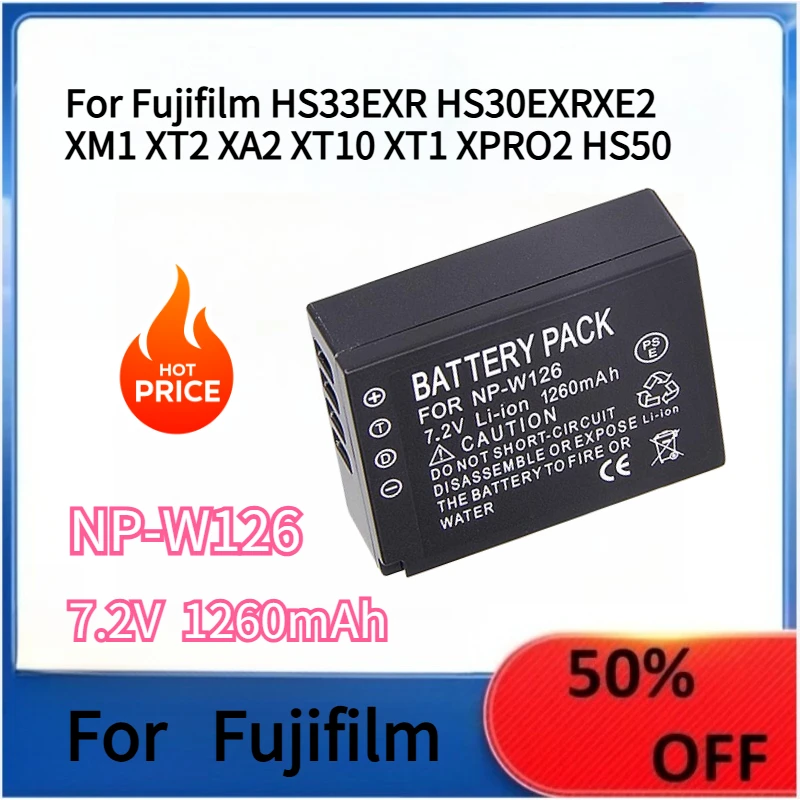 

NP-W126S NP-W126 Battery For Fujifilm HS33EXR HS30EXRXE2 XM1 XT2 XA2 XT10 XT1 XPRO2 HS50