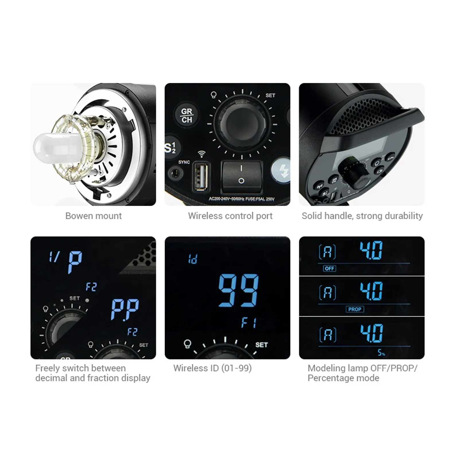 Godox DP600III 600W Studio Flash Light Modeling Light 220V 2.4G Built-in X SystemStrobe Light 5600K para iluminação de fotografia