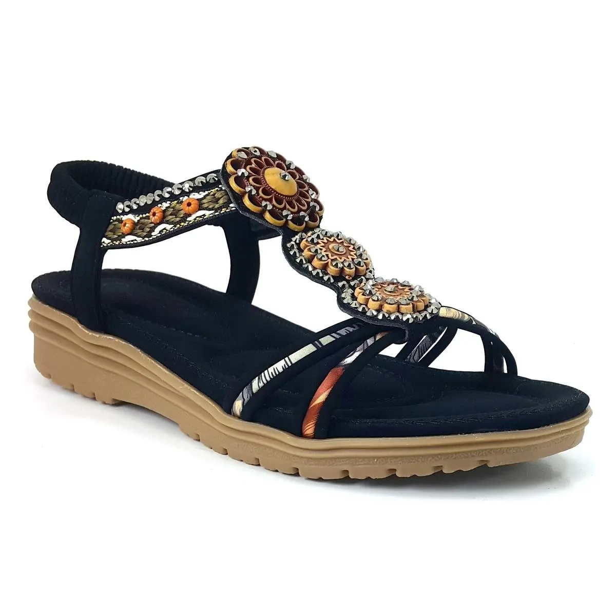 Custom and Comfortable Black Guja 12011 24YS Women's Daily Sandals With 2024 Trend New Season Model Polyurethane Shoes