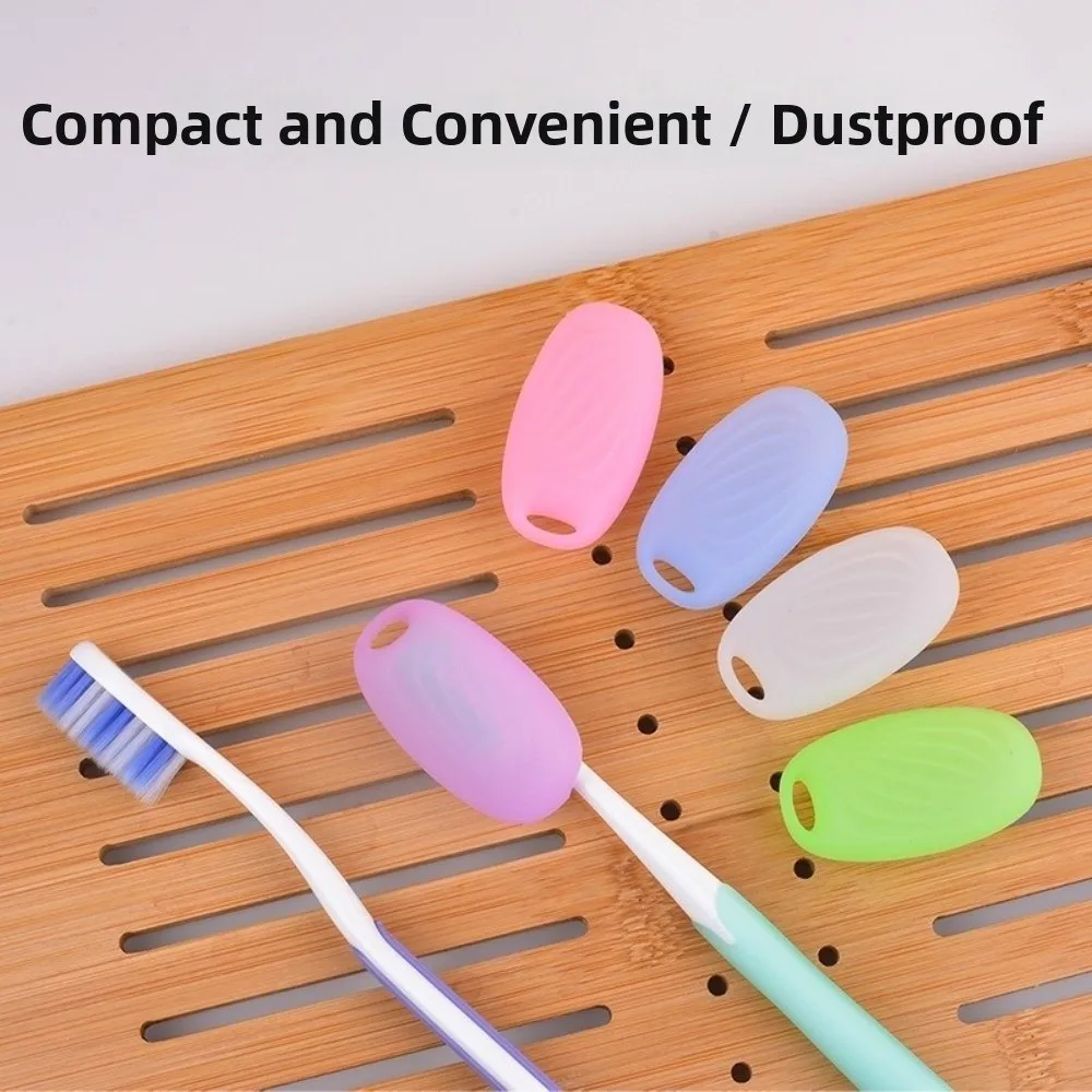 

6Pcs Waterproof Silicone Toothbrush Covers Breathable Reusable Toothbrush Dust Cover BPA-Free Dustproof