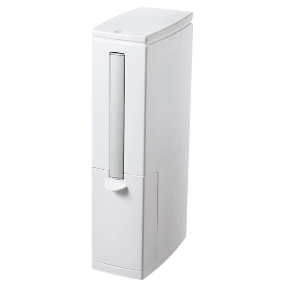 

Интегрированный набор: мусорное ведро и ёршик для унитаза. Прямоугольное мусорное ведро и ёршик для унитаза с открытием одной кнопкой и крышкой. Аксессуары для ванной комнаты.