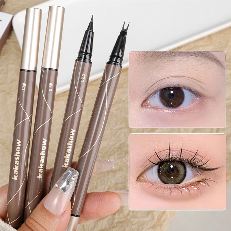 Ultra-Dunne Gladde Vloeibare Eyeliner Potlood Multifunctionele, Waterdichte, Duurzame, Sneldrogende Wimper Wenkbrauw Make-Up Pen Cosmetica