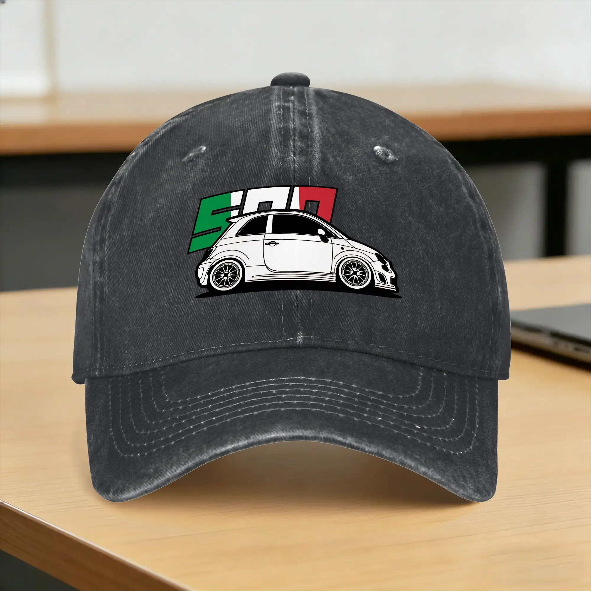 Czapka z daszkiem Fiat 500, modna czapka bejsbolówka dla par, damska, sprana, hip-hopowa, hurtowa, z nadrukiem, na polowanie, kemping, prezent urodzinowy