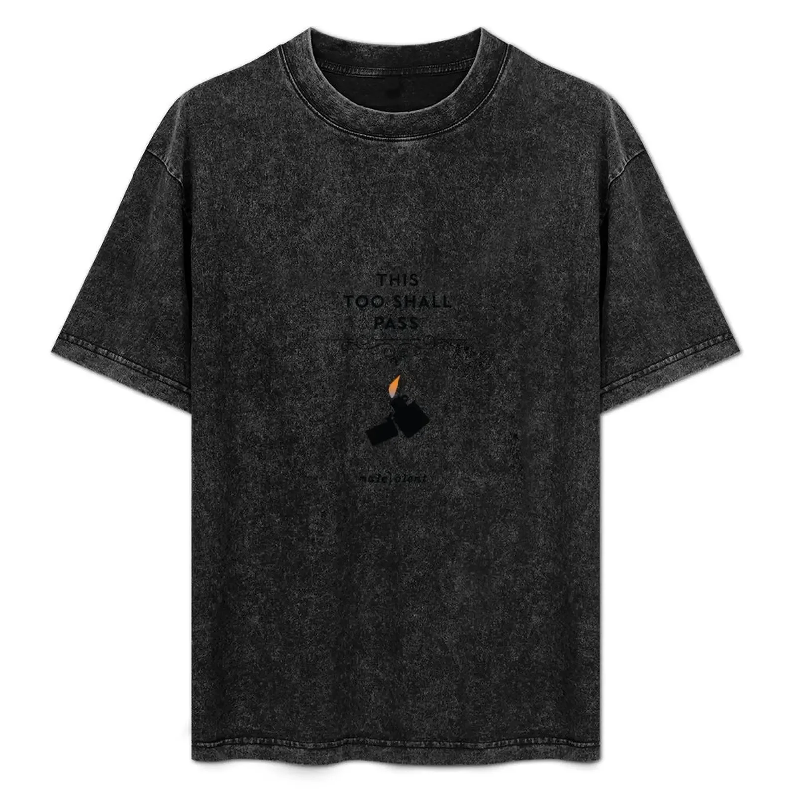 

This Too Shall Pass Black Lighter | Red Flame T-Shirt Sports Casual Breathable Tee Shirt
