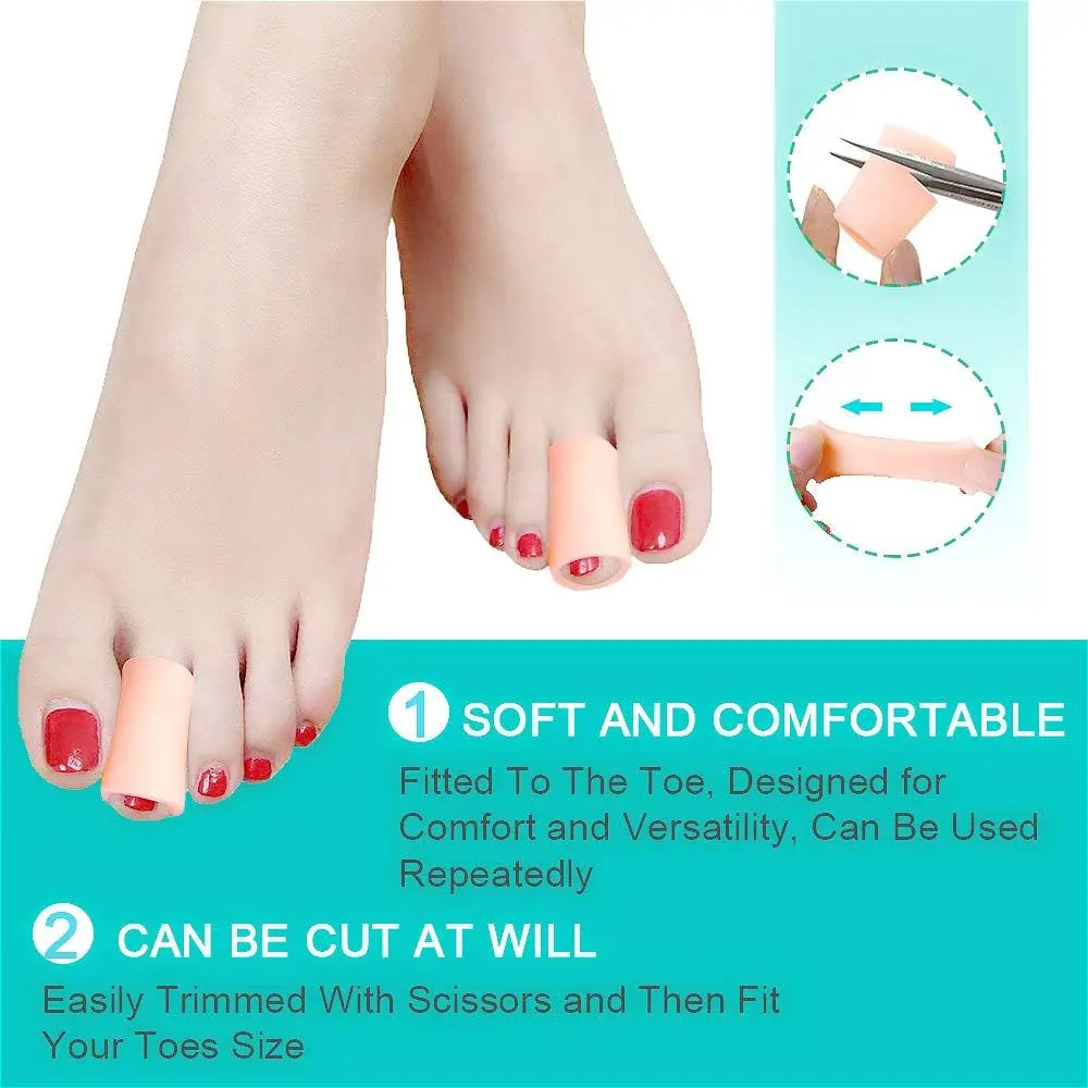 

2Pcs/Pair Gel Toe Protector Toes Cushion Tubes Sleeves for Bunion Corns Blisters Calluses Pain Corrector Foot Health Care Tool
