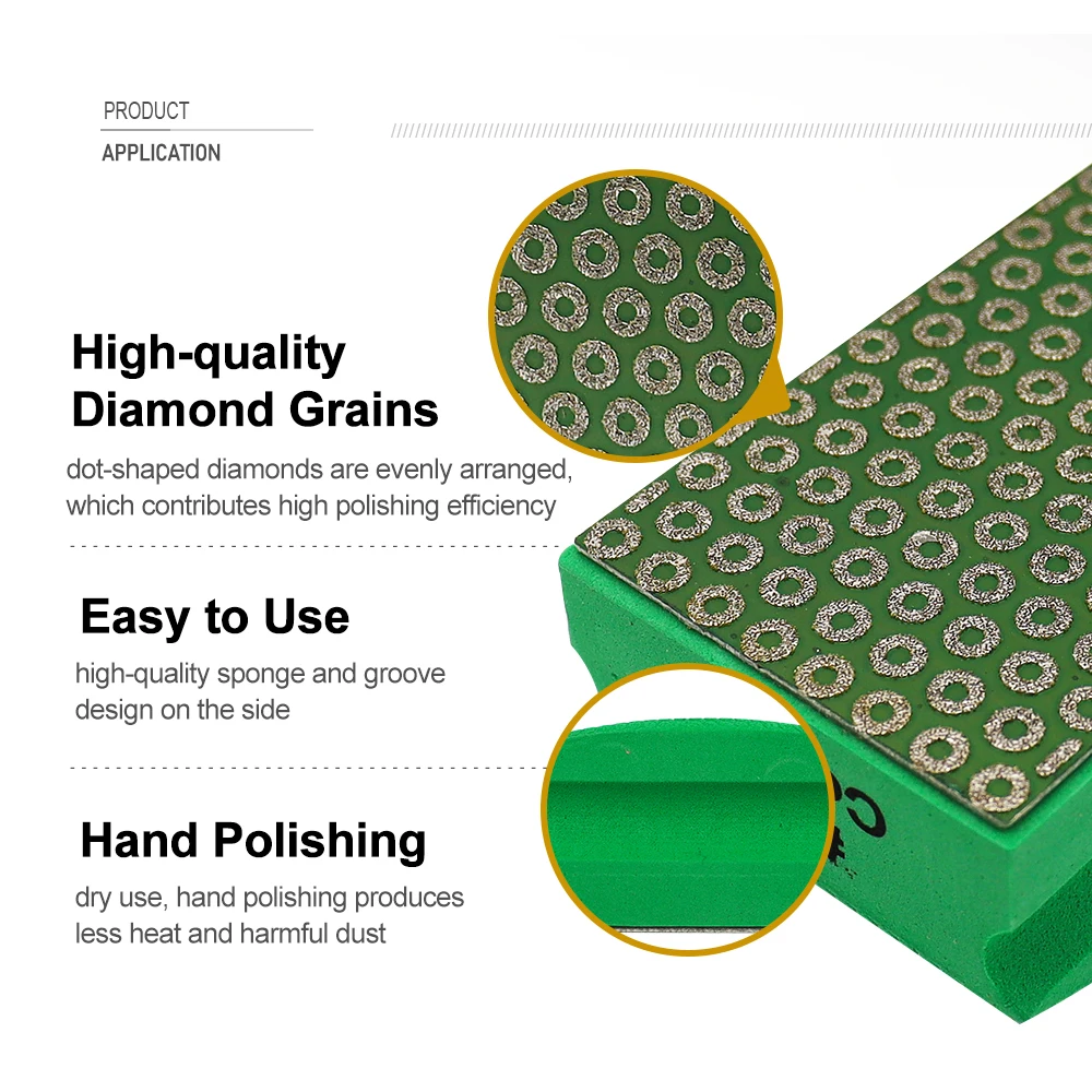 BRSCHNITT Electroplated Hand Polishing Blocks For Polishing Granite Marble Glass Concrete Sponge Handle Polishing Pad view 4