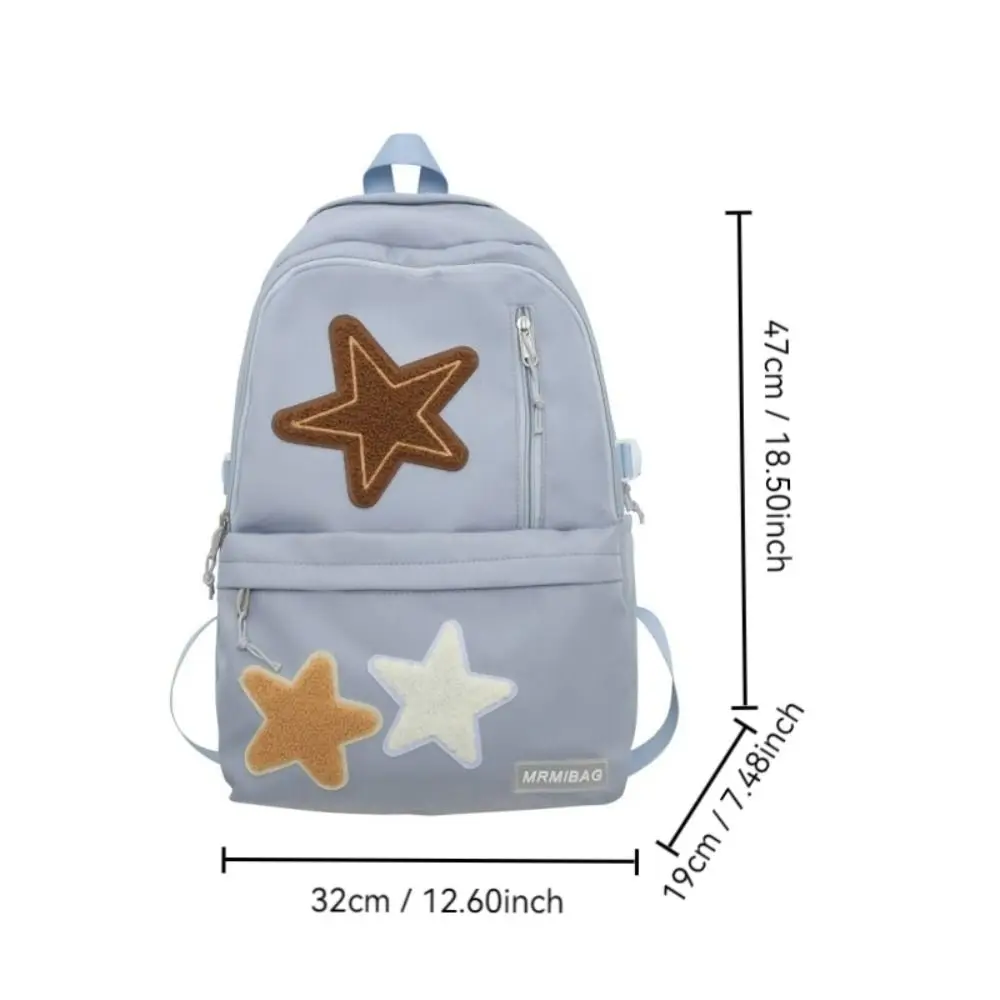 New Large-capacity Students Backpacks Waterproof Star Pattern Travel Backpack Wear Resistant School Bag Adults