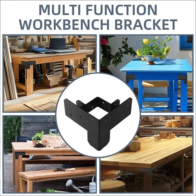 B08B-Workbench Brackets Kit 3-Way Workbench Corner Brackets Support Kit For Pergolas