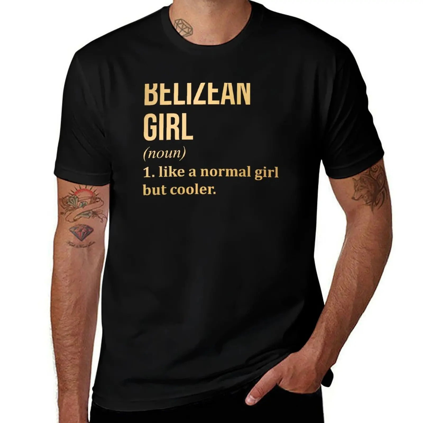 Belizean Girl Definition in Gold T-Shirt Mechanic Work Tee Shirt