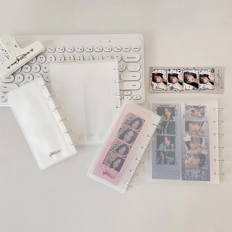 1Pcs 3Inch Photo Sticker Card Binder INS Style Simple Transparent Life 4 Cut Loose-Leaf Photo Album Commemorative Storage Book