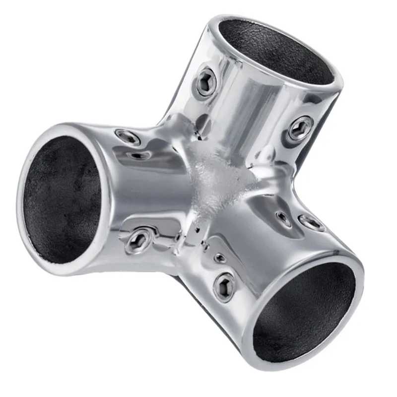25mm Pipe Silver 90 Degree 3 Way Corner Elbow Boat Hand Marine Hardware Rail Fittings 316 Stainless Steel 1