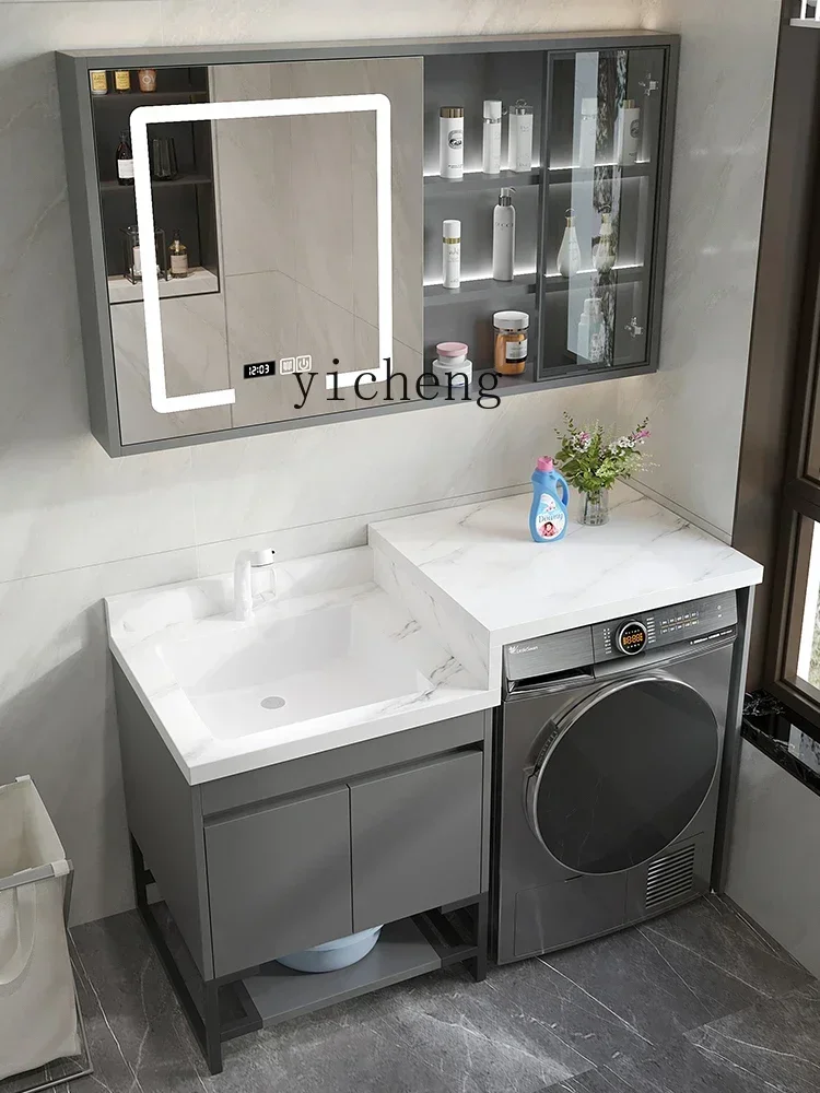 Meuble-lavabo intégré i7 Rock Slab pour balcon, avec lavabo de salle de bain et autres accessoires