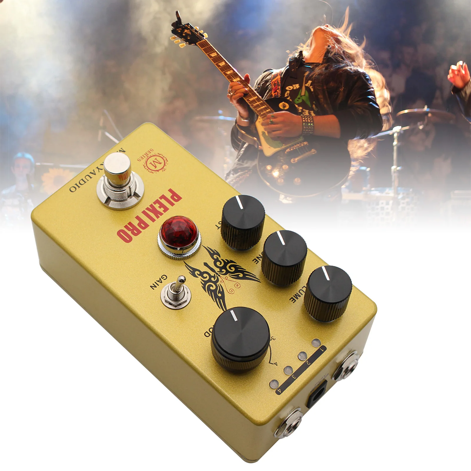 MOSKY AUDIO PLEXI PRO Guitar Effect Pedal Distortion with VOLUME TONE 4 Models Knob True Bypass Metal for Music Lovers