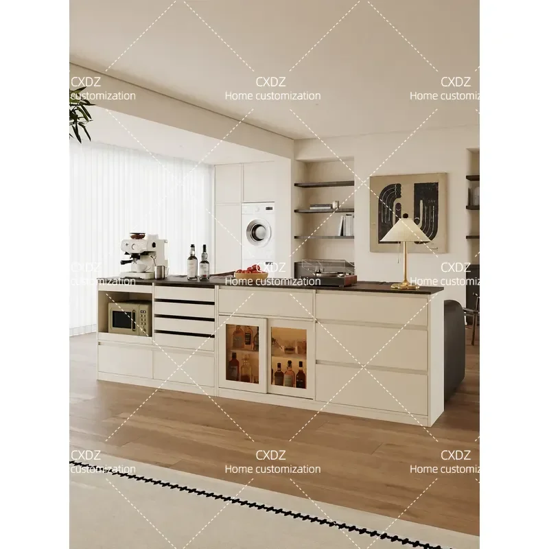 Medieval cream style dining side cabinet, back of the sofa, mountain cabinet, horizontal hall, long cabinet, living room