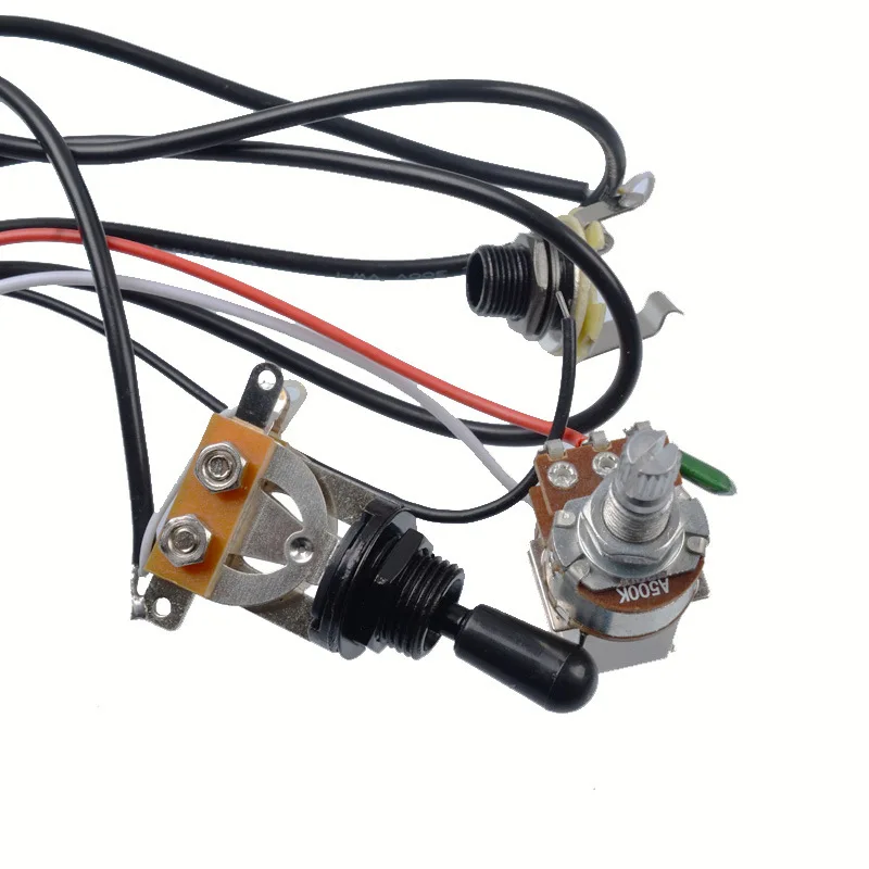 Prewired HH Wiring Harness for Electric Guitar 1 Volume 1 Tone 3-Way Switch Large Potentiometers Electronics